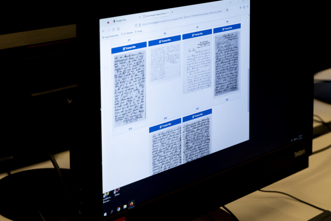 Scanned images of Frederick Douglass’ papers provide examples of his handwriting.